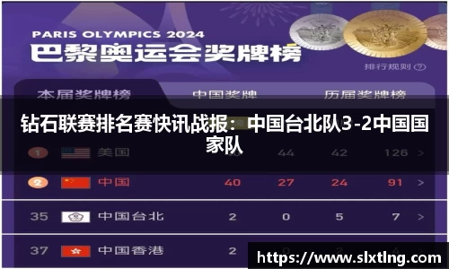 钻石联赛排名赛快讯战报：中国台北队3-2中国国家队